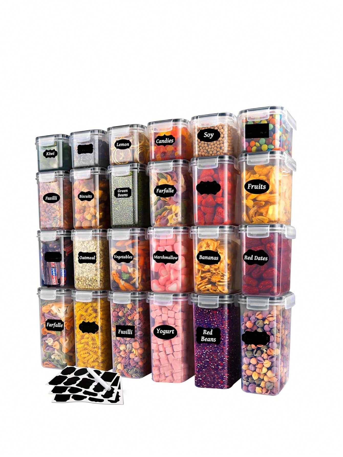 Food Storage Labels - 뚜껑이 있는 밀폐형 식품 보관 용기