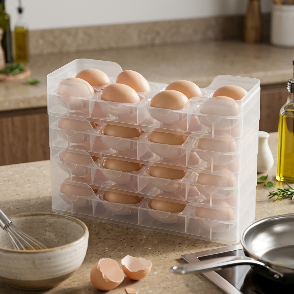 Food Storage With Dividers - 겹쳐서 보관할 수 있는 계란 보관함,