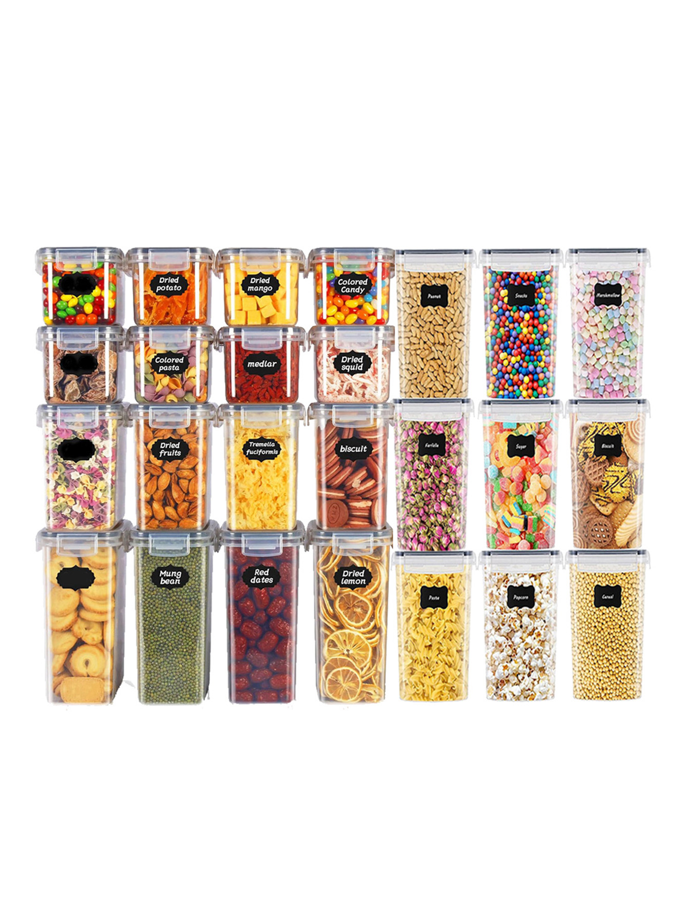 Food Storage Labels - 48개, 뚜껑이 있는 밀폐형 식품 보관