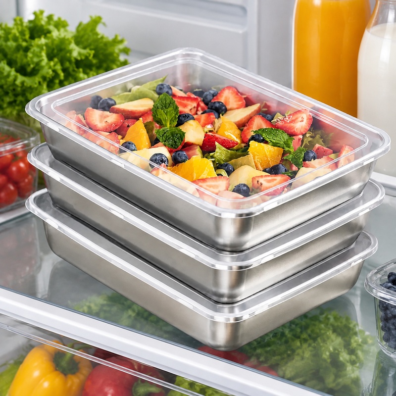 투명 뚜껑이 있는 3개 세트의 스테인리스 스틸 식품 용 - Food Storage Meals 리뷰 및 가격