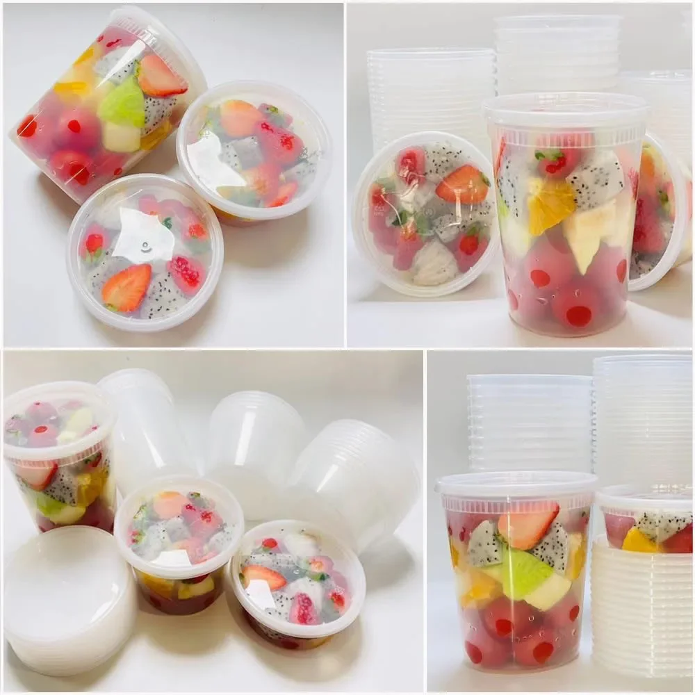 뚜껑이 있는 24개 델리 식품 보관 용기, 플라스틱 식 - Food Storage Meals 리뷰 및 가격