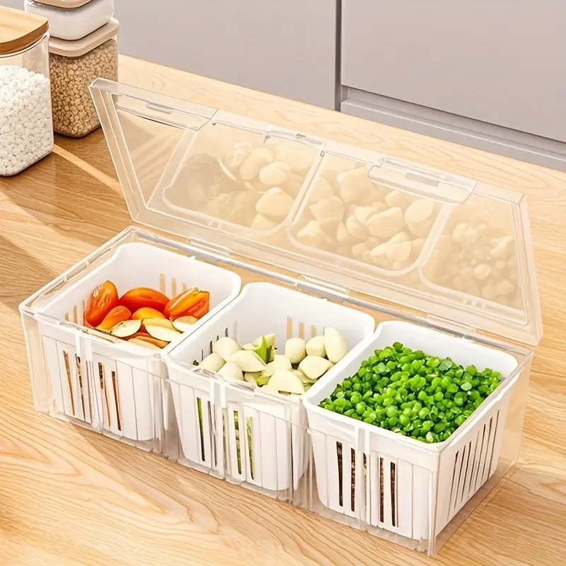 1pc 구획형 식품 보관 용기, 주방 및 피크닉용 사각 - Food Storage With Dividers 리뷰 및 가격