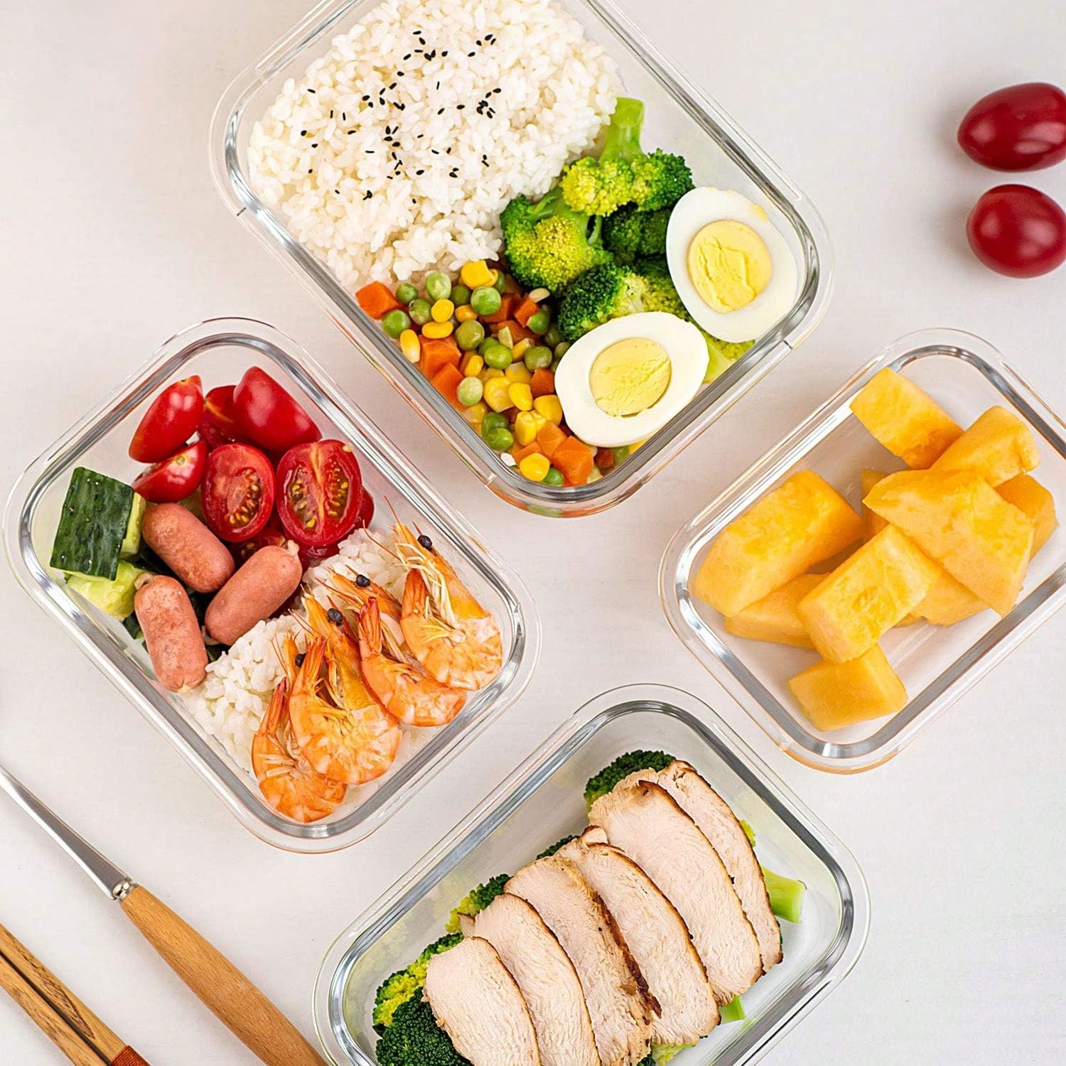10팩 유리 밀프렙 용기, 뚜껑이 있는 밀폐형 식품 보 - Food Storage Oven Safe 리뷰 및 가격