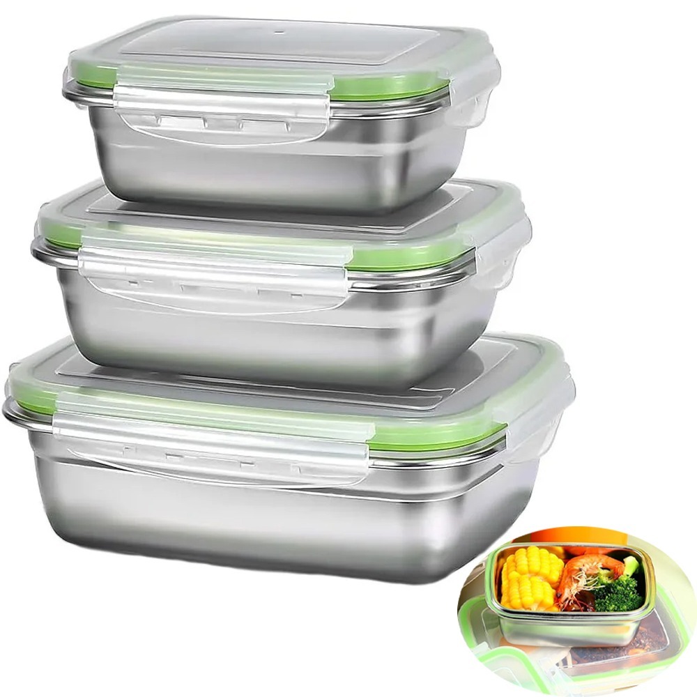 1/3 피스 식품 보관 용기 세트 식품 등급 304 스 - Food Storage Oven Safe 리뷰 및 가격