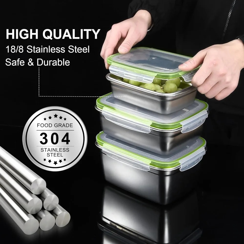 1/3 피스 식품 보관 용기 세트 식품 등급 304 스 - Food Storage Oven Safe 리뷰 및 가격